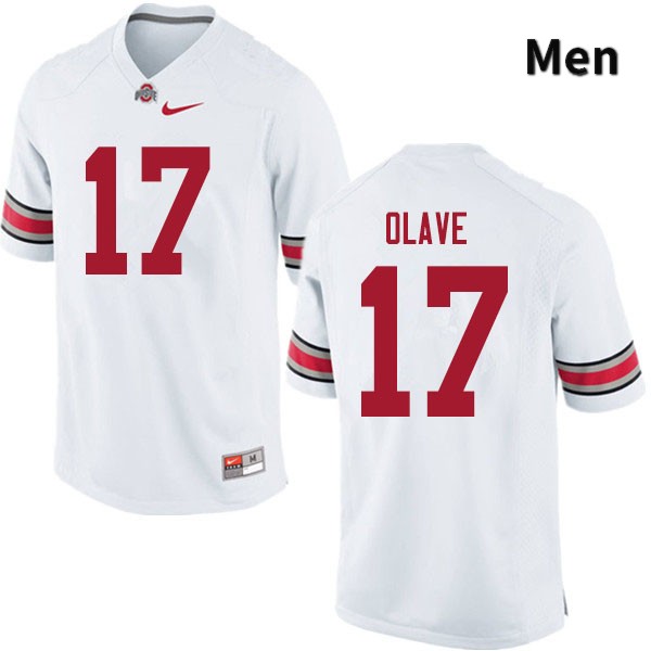 Ohio State Buckeyes Chris Olave Men's #17 White Authentic Stitched College Football Jersey